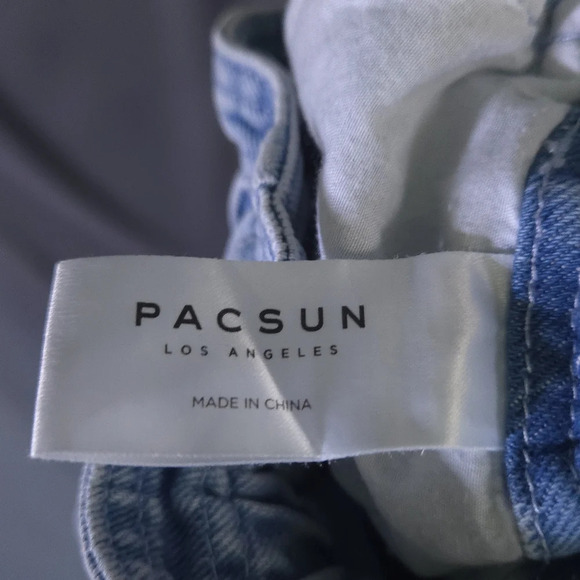 PACSUN Busted Blue Paperbag Waist Mom Jean Highrise‎ Tapered Leg Relaxed Size XS - Picture 8 of 9